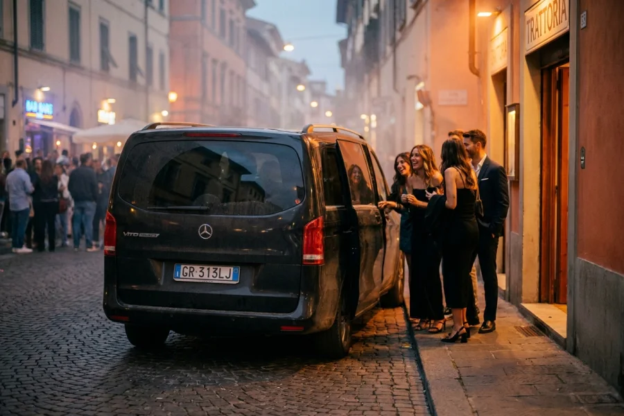 Il gruppo scende dal Vito per la serata